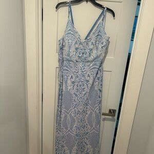 NWT Morgan & Co Size 20W Women’s Plus Size Blue Beaded Gow